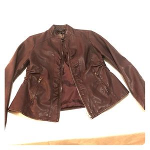 Stage Baccini Burgundy faux leather jacket